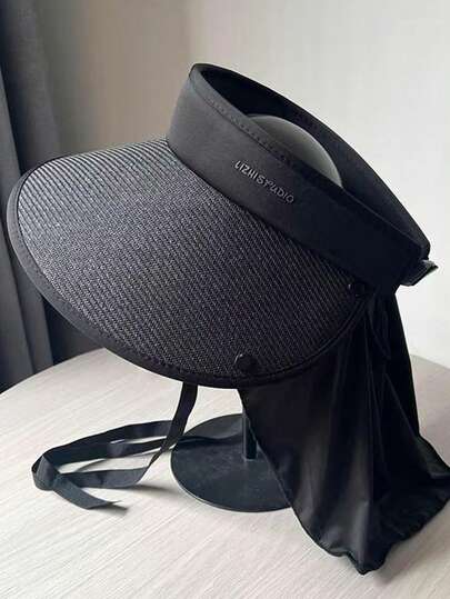 1PC Adjustable Women's Sun Hat With A Neck Flap. It Features An Extra-Wide Brim For Full Sun Protection And Is Foldable For Easy Portability. Perfect For Outdoor Activities, Camping, Picnics, Beach Vacations And Other Occasions, And Allows For Ponytail Wear.