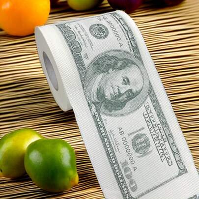 1 Rollo, Papel higiénico con diseño de billete de $100, regalo creativo y divertido para fiesta de cumpleaños