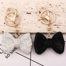 Llavero con lazo con incrustaciones de strass, accesorio elegante y glamoroso para bolsos, decoración de llavero de coche, regalo de joyería para amigos - Multicolor - Ver 5