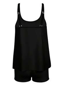 Women's Heavyweight Swimwear Suitable For Poolside & Seaside Outfits - Thin Strap High-Elasticity Beach Vacation Swimsuit, Elegant Bathing Suit For Cruises, Summer Swimwear For Cruising & Seaside - 黑色 - 查看 5