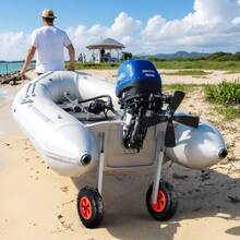 Boat Launching Wheels, 600 Lbs Load Capacity, 12" Aluminium Alloy Transom Wheel With Inflatable Rubber Tires, Folding Launch Wheels With 4 Quick Release Pin, Fit 13' Long Inflatable Fishing Boat - 600 Lbs - View 1