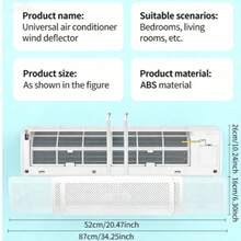 1 pieza Deflector de aire acondicionado, tabla de desviación de salida de enfriamiento sin instalación, escudo anti-viento colgante para aire acondicionado - Blanco - Ver 9