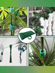100pcs/10pcs Bridas Ajustables Antideslizantes para Plantas, Bridas Multifuncionales, Bridas para Cables, Cierres de Gancho y Bucle, Bridas para Coronas Navideñas, Correas de Gancho y Bucle, Adecuadas para Plantas Trepadoras, Soporte y Aplicaciones de Jardinería, Herramientas de Mantenimiento de Jardinería - Verde - Ver 5