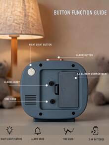 Đồng hồ báo thức nhạc thạch anh im lặng 4,33 inch với đèn ngủ và chức năng báo lại - Có 7 giai điệu báo thức dễ chịu. Thiết kế tối giản hoàn hảo cho phòng ngủ, phòng khách và văn phòng. Sử dụng pin (2 pin AA không bao gồm). Có nhiều màu sắc để lựa chọn, đây cũng là một món quà tuyệt vời cho mùa tựu trường. - Nhiều màu - Xem 10