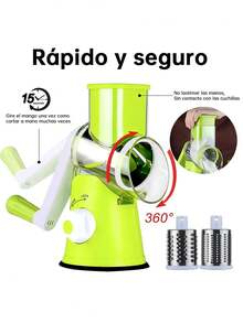 3-In-1 Vegetable Grater. Stainless Steel Slicer With Rotating Drum - Multicolor - View 4