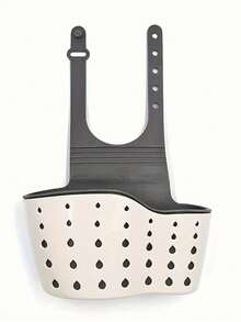 1 Sink Hanging Drain Basket, Kitchen Storage Box, Adjustable Strap Drain Rack, Sponge Holder, Faucet Hanging Basket, Kitchen Storage Bag. Perfect For Storing Sponges And Dishcloths In The Kitchen. Random Color Delivery. - Beige - View 5