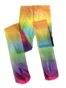 1pc Colorful Y2K Tights, Dopamine Candy Gradient Personalized JK Pantyhose, Fashionable Rave Rainbow Stockings (Fits Up To 150lbs) - Multicolor - View 9