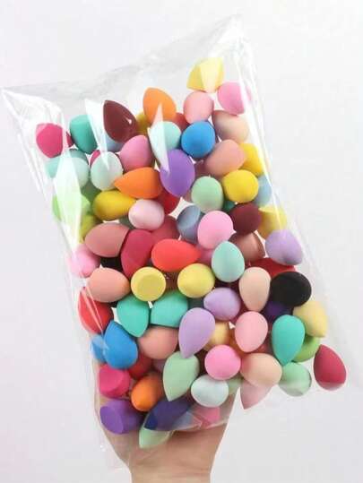 Mini Makeup Sponge 10/20/30/50/100 Pcs, Foundation Blending Beauty Sponge, Flawless For Liquid, Cream, And Powder, Multi-Color Makeup Sponges, Latex-Free Dry And Wet Dual-Use Foundation Makeup Puff, Suitable For All Skin Types.