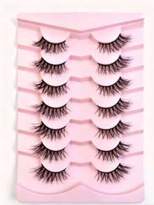7 pares de pestañas postizas de ojo de gato de 15mm - Negro - Ver 1