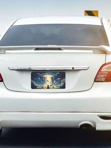 Funny Cat Vintage Aluminum License Plate 6 X 12 Inch Metal Car Front License Plate Cover Car Decor Accessory Novelty Vanity Decoration Tag With 4 Holes Gift For Men Women - A - 查看 3