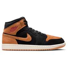 Nike Air Jordan 1 Mid Men's Patent SE 'Black Gold Jordans For Men852542-007 | Mid-Top Streetwear, Statement Sneaker - 橘色 - 查看 3