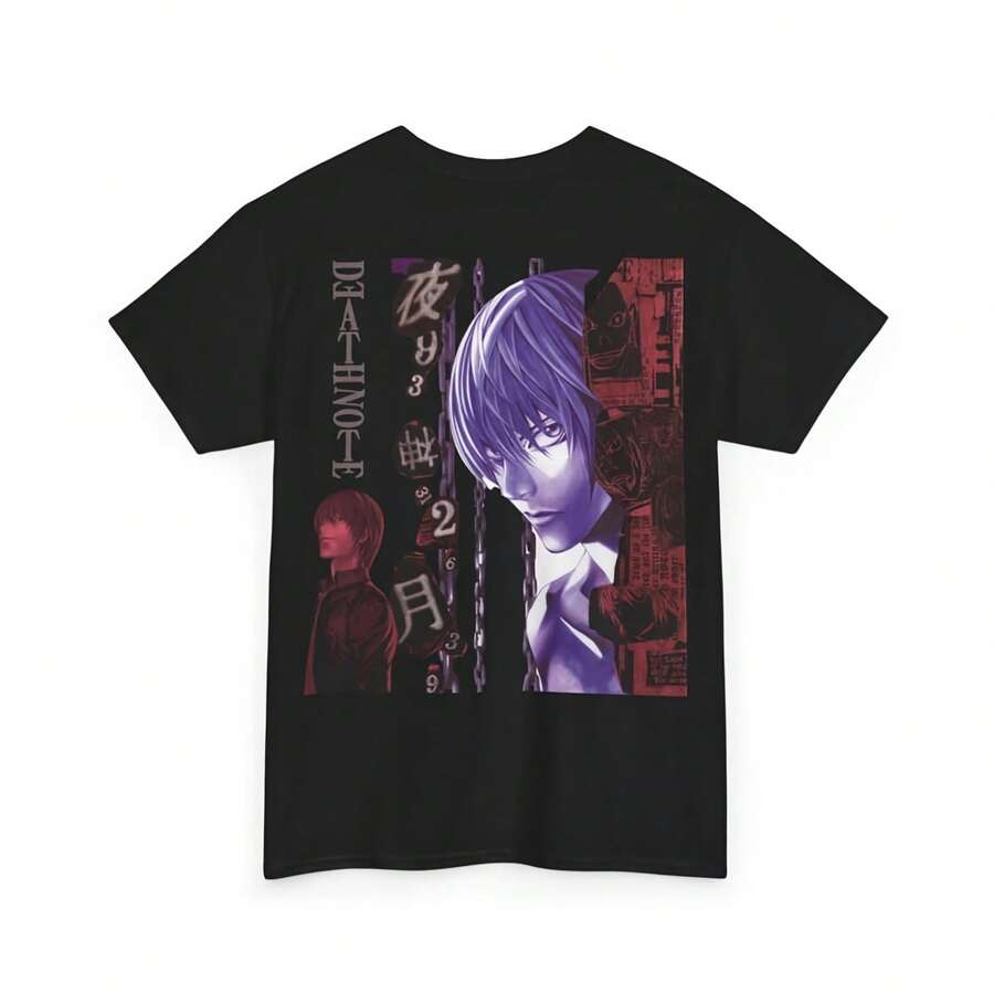 Light Yagami Death Notes T-Shirt Anime Graphic Tee Kira Shirt - hình dạng - Xem 1