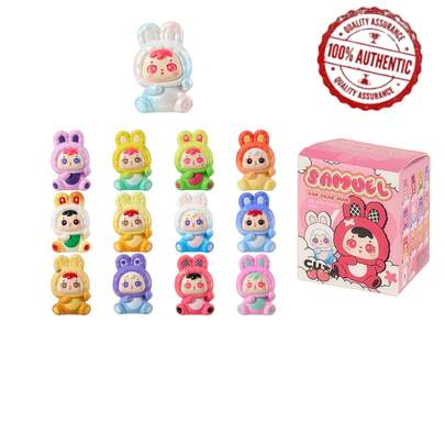 Hộp đồ chơi mềm dẻo bí ẩn, 12+1 kiểu tượng thỏ mini bằng nhựa, đồ trang trí phòng dễ thương cho bé gái, túi bí ẩn thỏ Samuel luôn thay đổi hình dáng Kawaii, hộp đồ chơi sưu tầm bí ẩn, gói đồ chơi mini trang trí phòng.