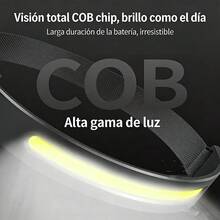 Linterna frontal recargable, banda para la cabeza impermeable y ligera con LED amplio, lámpara frontal para trabajo, camping, pesca, correr, senderismo - A - Ver 5
