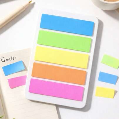 MAXI SELF ADHESIVE POP UP FLAGS ARROW SHAPE ASSORTED COLORS 5X25 FLAGS 125 PC, P125