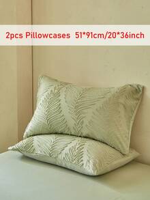 2pcs Bohemian Green Leaf Pattern Tufted Pillow Covers, Vintage Farmhouse Style Polyester Decorative Throw Pillow Covers For All Seasons, Living Room Decor, Machine Washable, Durable, No Filling Included - Green - View 14