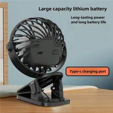 OBOVAY Kipas Jepit Portabel 4-in-1, Rotasi 720°, 3 Kecepatan Angin, Lampu Malam Cahaya Hangat, Rendah Suara, Dapat Dipasang di Meja/Dinding, Kipas Mini Isi Ulang untuk Kereta Bayi, Rumah, Kantor, Perjalanan, 500mAh - MultiWarna - View 9