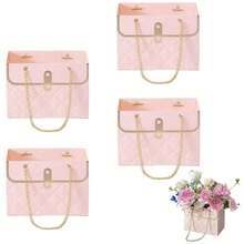 4 Stücke Damen Mehrfarbige Blumen Mini-Handtaschen, faltbar für tägliche Präsentation und dekorative Verwendung - Mehrfarbig - Übersicht 10