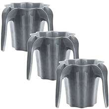 YBM HOME Plastic Star Shaped Wash Cup with Dual Handle - Grey Marble BA854 Pack of 3 - Mrmol Gris - Ver 1