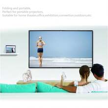 Pantalla de proyección de 150 pulgadas, plegable sin arrugas 16:9 HD 4K portátil, adecuada para cine en casa, uso al aire interior, compatible con proyección de doble cara (con ganchos) - Ver 5