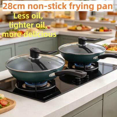 Odoland Non-Stick Wok, Suitable For Home Cooking, Compatible With Induction Cooktop And Gas Stove