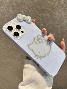 SANRIO Ốp điện thoại KT hình mèo thắt nơ lấp lánh, tương thích với Apple 17 Pro Max/16/15/14/13/12/11, ốp bảo vệ lấp lánh sang trọng. - Nhiều màu - Xem 8