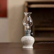 1 pieza Lámpara de queroseno de cerámica, vela de atmósfera de ceremonia del té, decoración de lámpara de mantequilla clarificada vintage (no se incluye el aceite de lámpara), mejor regalo, decoración del hogar, decoración de la habitación, cumpleaños, graduación - Multicolor - Ver 18