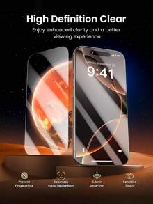2-In-1 Tempered Glass Screen Protector (1 Screen Protector + 1 Camera Protector) For IPhone 16 Pro Max. Full-Screen Tempered Glass Coverage, Super Protection, High-Definition Clarity, Easy Installation, Durable And Bubble-Free. Suitable For 17 Pro Max/17 Pro/17 Air/17 E/16 Pro Max/16 Pro/16 Plus/16/15 Pro Max/15 Pro/15 Plus/15/14/13/12/11. An Essential Daily Phone Protection Accessory, Compatible With Phone Cases. - Clear - View 3