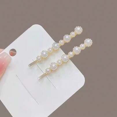 1 Paar minimalistische vielseitige weiße Kristall Haarspangen, super glänzende Haarspange mit vollem Diamant, Mädchen Pony Clip, Haarzubehör für den täglichen Gebrauch, Klammern