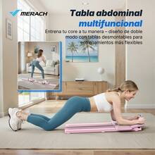 MERACH Tabla de Pilates, Placa Abdominal Multifuncional, Máquina Ab Trainer Desmontable con Diseño Antideslizante, Reformador de Pilates Portátil para Ejercicios de Core, Equipo de Gimnasio en Casa para Mujeres - Rosa - Ver 4