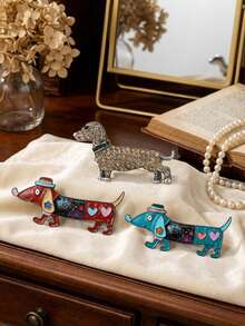 Luxury Enamel Dachshund Brooches - Fashionable Animal Pins For Women Unisex Casual Party Jewelry Accessories / Friends Gifts Badges Decoration - Dachshund - View 6