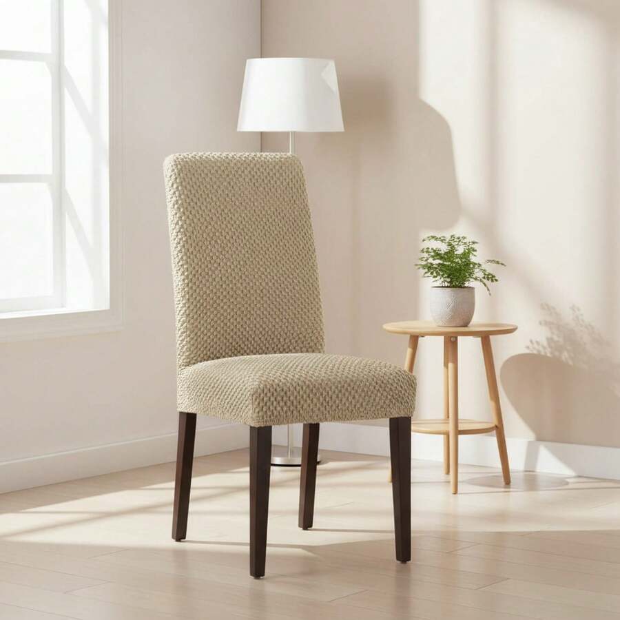 Kiva 2 Universal And Versatile Chair Covers, Various Colors Available – Easy-To-Fit Protective Chair Cover For Backrest, Seat And Arms - 米色 - 查看 1