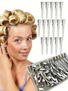 70/50/20/10/5 piezas Pinzas Voluminizadoras de Raíz Sin Pliegues, Pinzas para Flequillo, Pinzas de Posicionamiento de Cabello, Pinzas de Cabello Profesionales de Metal Tipo Cocodrilo, Pinzas para Cabello Liso, Pinzas de Fijación para Peinados Recogidos, Pinzas de Fijación para Permanente con Textura, Tamaño Pequeño - Pinza para el cabello esponjosa - Ver 1