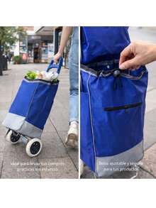Carrito de Súper Plegable con Ruedas Reforzadas – Práctico y Resistente - A - Ver 4