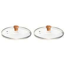 Set Of 2 Glass Lids (32cm And 40cm) For Pots And Pans With Plastic Or Wooden Handles - 摩卡棕 - 查看 2