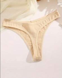 Set Of 10 Panties, 100% Cotton, Thong Style, Breathable, Seamless, Comfortable, Women's Lingerie. - 中性色 - 查看 11