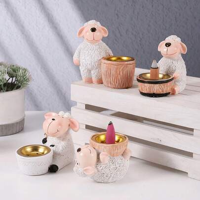 1PC Cute Sheep Shaped Incense Burner Home Decoration For Eid Al Adha/Eid Al Adha, EID Festival Incense Burner Decoration, Room Decoration, Scene Decoration, Bedroom Decoration (Excluding Incense Grains) Gifts, Home Decoration
