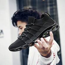 Men's Plus Size Sports Shoes Are Comfortable Running Shoes, Lightweight Casual Shoes, Fashionable And Equipped With Shock Absorption And Breathable Design, Suitable For Running, Hiking And Daily Wear - màu đen - Xem 6