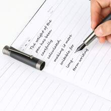 1 set de bolígrafo estilo empresarial - Incluye 2 tamaños diferentes de plumillas y 18 cartuchos de tinta, 1 convertidor de tinta, apropiado para que los principiantes practiquen caligrafía, escritura, escribir cartas, firmas - Juego completo y fácil de aprender - Negro - Ver 12