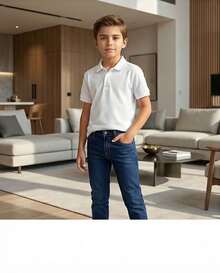 1-CALÇA PARA MENINO INFANTIL ESCOLA OU LAZER 8 AO 16 ANOS PROMOÇAO - Jeans escuro - Visão 8