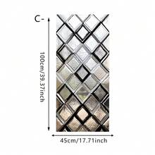 1/4 pièces Film de fenêtre givré argent-blanc en forme de diamant, film de fenêtre à adsorption électrostatique en PVC réutilisable, convient pour la décoration des maisons, salles de bains, bureaux et portes en verre. - Autocollants pour fenêtre - Voir 11