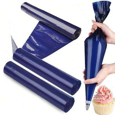 Bộ 10 túi bắt kem dày dặn, bền chắc, dụng cụ trang trí bánh, túi bắt kem siêu dày, túi bắt kem trang trí cỡ lớn màu xanh navy, đóng gói dạng cuộn, dễ bảo quản, nhiều kích cỡ, thích hợp dùng cho kem tươi, kem phủ, làm bánh DIY, trang trí bánh, bánh cupcake, bánh ngọt, dụng cụ làm bánh và phụ kiện nhà bếp thiết yếu.