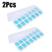 [14-Cavity Tray - Mixed Color (4 Cavities)], 2/4pcs Set, Mold, Tray, Multifunctional Household Chocolate Mold, Easy Release And Stackable 14 Ice Cavities With Detachable Lid, Suitable For Freezing Cocktails, Whiskey, Kitchen Accessories, Summer Cooling Supplies - Multicolor - View 6