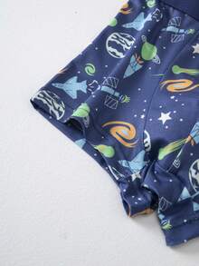 8 chiếc/gói Quần lót boxer in hình hoạt hình, thiết kế tối giản dành cho bé trai - Nhiều màu - Xem 8