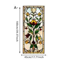1/4pcs Retro Geometric Colorful Floral Frosted Window Film, Reusable PVC Electrostatic Adsorption Window Film, Suitable For Bathroom, Dining Room, Living Room, Office, And Bedroom Decoration. - Frosted Glass Sticker - View 12