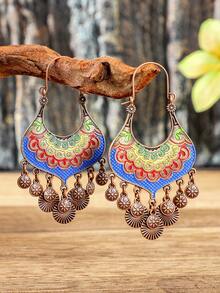 TopHanqi Pendientes con borlas de estilo bohemio vintage con pátina colorida, pendientes de bronce antiguo, pendientes personalizados para vacaciones - Multicolor - Ver 9