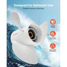 Outboard Propeller, Upgrade OEM 15 Spline Tooth Aluminum Outboard Boat Propeller Fit Yamaha Engines 50-130 HP, 4-1/4" Gearcase, 3-Blade, RH (Right Hand Rotation), OEM Parts No. 6E5-45945-01-EL - Mã phụ tùng OEM: 6E5-45945-01-EL - Xem 3