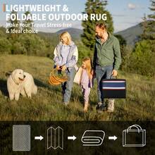 Striped Outdoor Area Rug, Waterproof Outdoor Rug,Reversible Outdoor Rugs, Patio Plastic UV Resistant Garden Rug, Plastic Straw Rug With Portable Bag For Front Door, Kitchen, Entryway, Patio, Porch - Rojo brillante/azul oscuro/blanco - 274 x 549 cm (9 x 18 pies) - Ver 11
