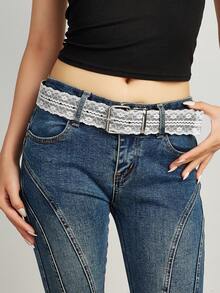 1pc Fashion Versatile Lace Belt, Women's Dress Jeans Accessory Belt, Suitable For Autumn And Halloween - Multicolor - View 6