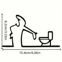 1 cái, Đồ trang trí "Biển báo nhà vệ sinh" của The Line, Thiết kế vui nhộn, Biểu tượng nhà vệ sinh, Nghệ thuật tối giản, Thiết kế hài hước độc đáo, Nghệ thuật đường nét 3D, Linea - nhãn dán - Xem 9